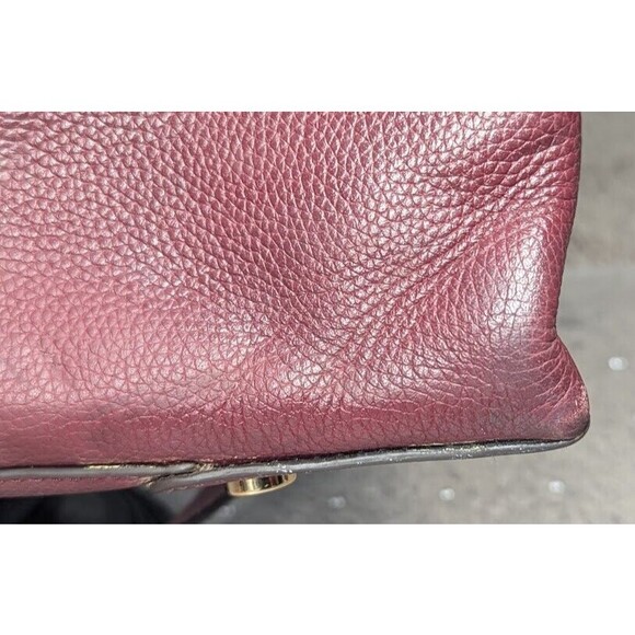 MICHAEL KORS GRAMERCY LARGE OX BLOOD PEBBLED LEATHER SATCHEL BAG PURSE - Picture 10 of 15